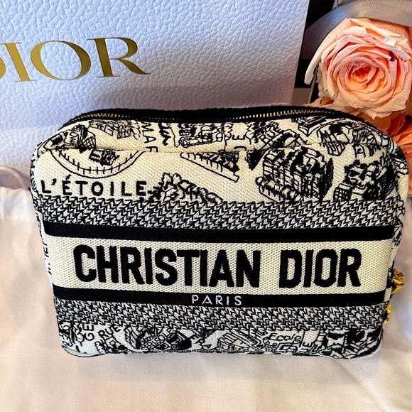 Dior Diorquake Canvas Cosmetic Clutch Bag with Dust-bag and Gift Box - Picture 1 of 10